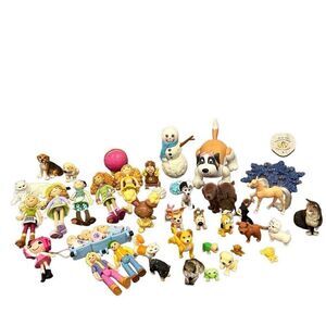 Lot of vintage Mattel Barbie Schleich and more toys pets groovy girls